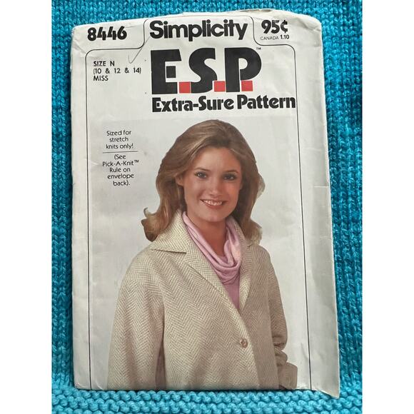 Simplicity 8446 Sewing pattern jacket shacket pattern 1980s size 10 12 14 - Picture 1 of 6